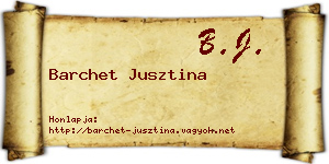 Barchet Jusztina névjegykártya